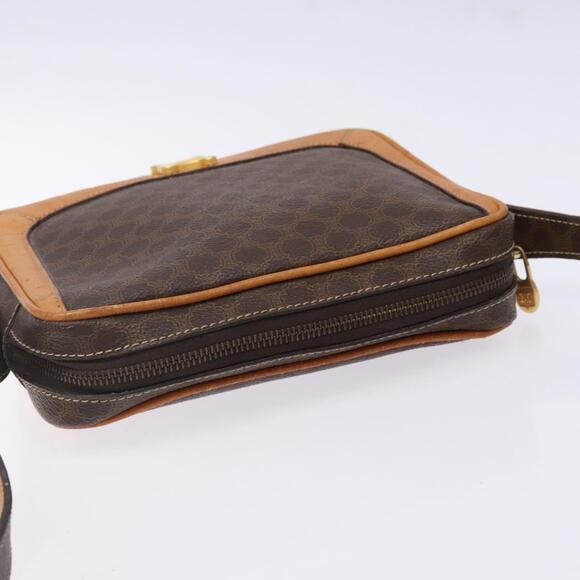 CELINE Macadam Canvas Shoulder Bag Pvc Leather Brown Gold - Picture 6 of 13